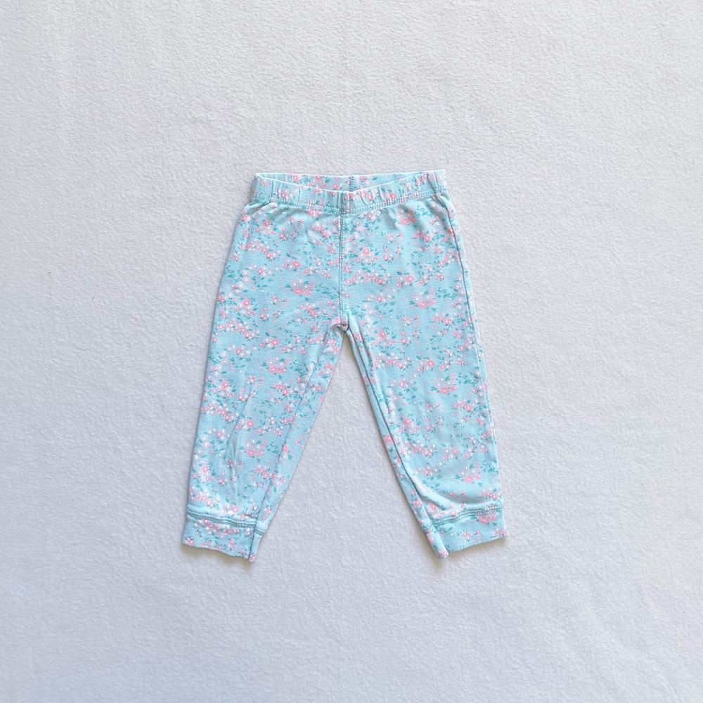 5/$18 Carter's Mint Green Floral Cotton Leggings Toddler Girl Cute Spring 18M